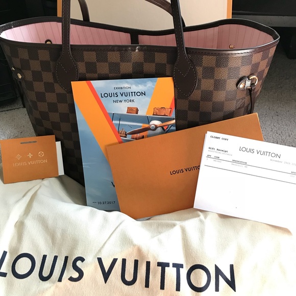 Louis Vuitton neverfull mm Damier Ebene rose - Picture 1 of 8